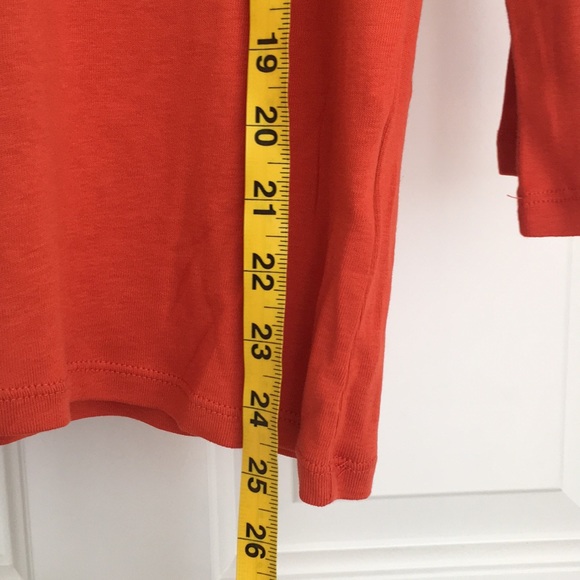 Charter Club Women’s Top M Orange Fall Tee 3/4 Sleeves T-shirt - Picture 4 of 6